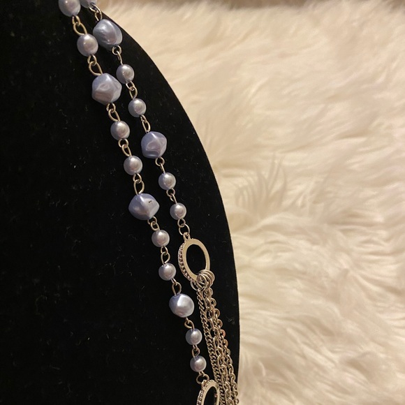🔶 Long layered necklace with pearl beads - Picture 3 of 4